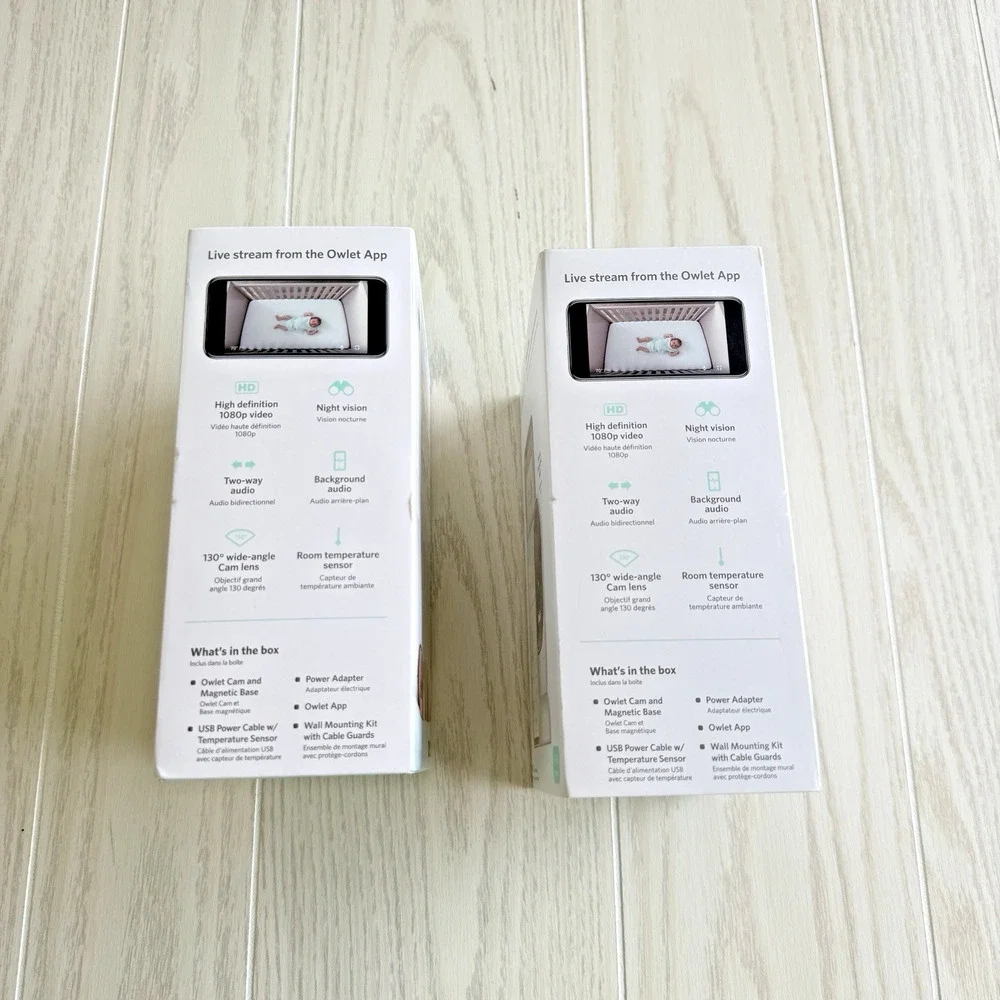 Owlet Smart Camera Set of 2 WiFi Baby Monitor HD Night Vision 0–3 Yrs